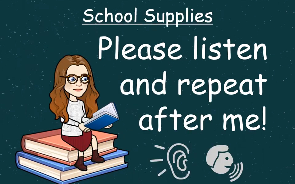 listen and repeat school supplies