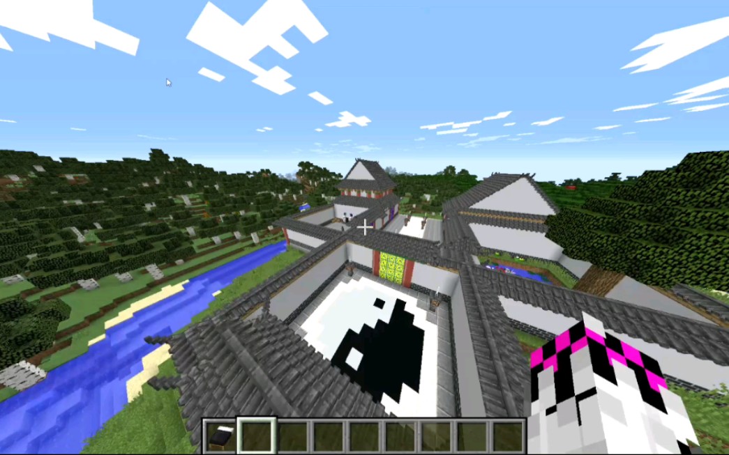 我的世界里尝试建造一个道观中式建筑.