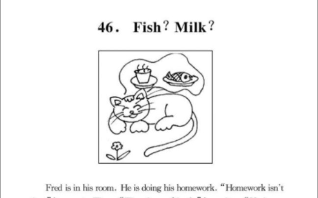 [图]小学英语阅读100篇-046-Fish Milk