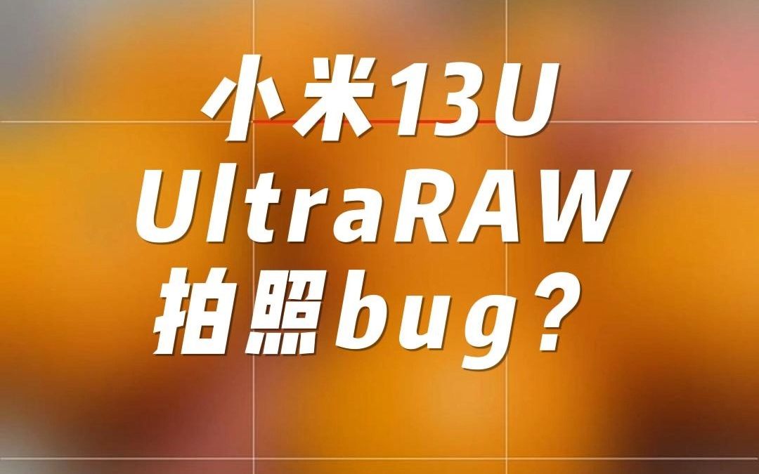 小米13U使用UltraRAW格式拍照时的bug哔哩哔哩bilibili