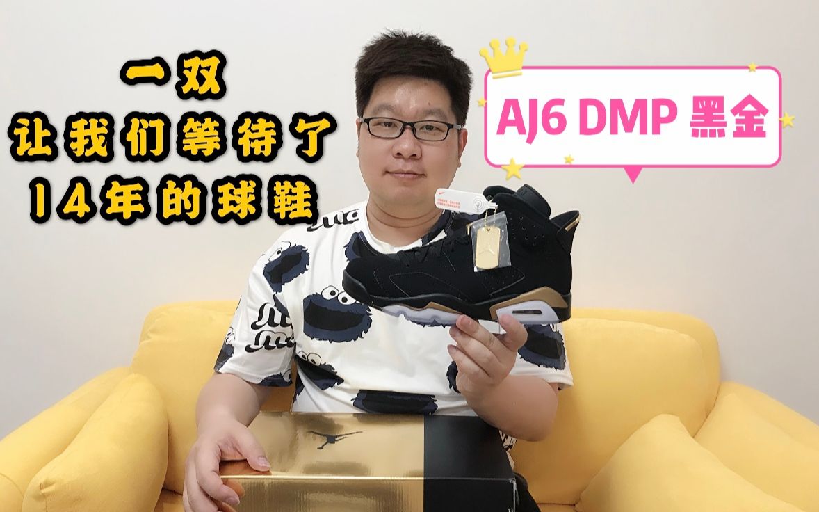 胖成海的球鞋开箱 | 乔6 DMP(Air Jordan 6 DMP)黑金配色,一双等待了14年了球鞋哔哩哔哩bilibili