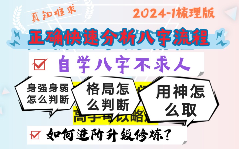 0基础、刚入门新手分析八字的流程以及进阶修炼2024梳理哔哩哔哩bilibili