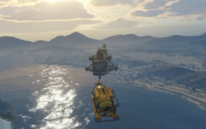 gta5 侠盗猎车手5 主线任务 直升机 悬挂 潜水艇 深海探险