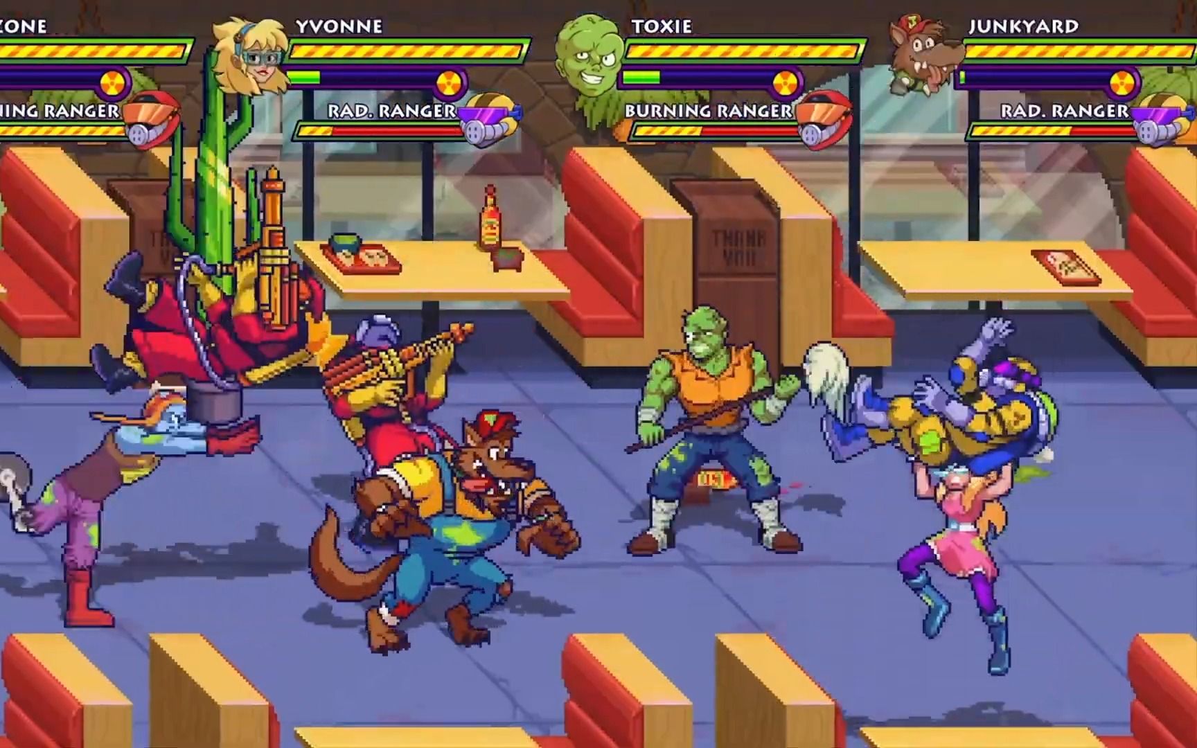 毒魔复仇 预告片 toxic crusaders 像素横版清版过关游戏 多人合作