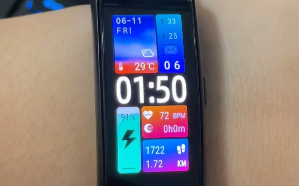 华为b6手环这个表盘超火的仿鸿蒙小组件来了