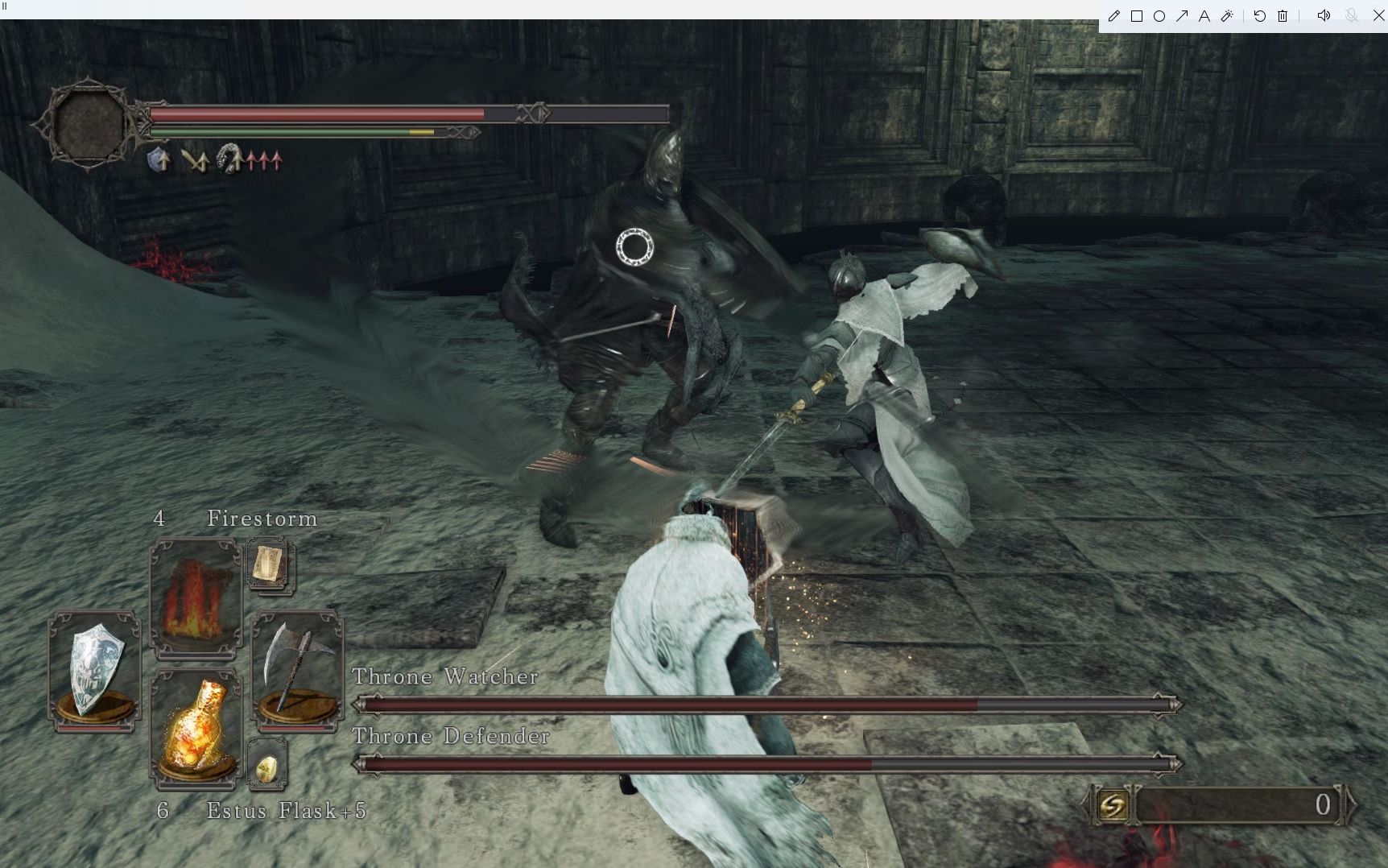 黑暗之魂2 boss 王座监视者和守护者 throne watcher & throne