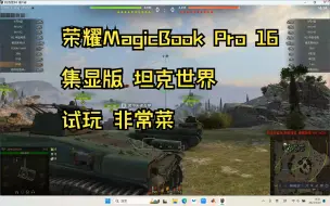 Скачать видео: 荣耀MagicBook Pro 16集显版 坦克世界 试玩 非常菜