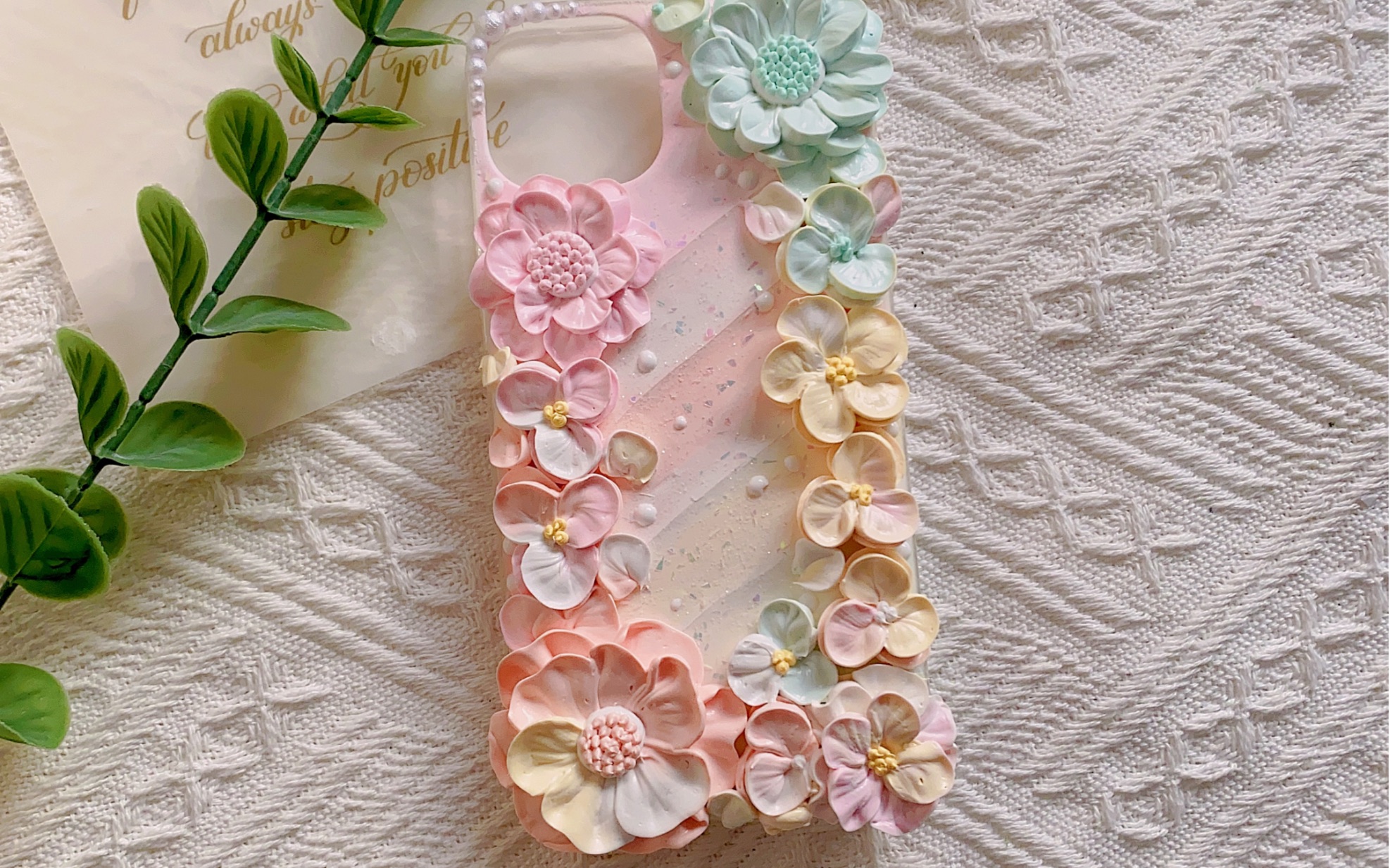 彩虹色裱花(diy奶油胶裱花手机壳)