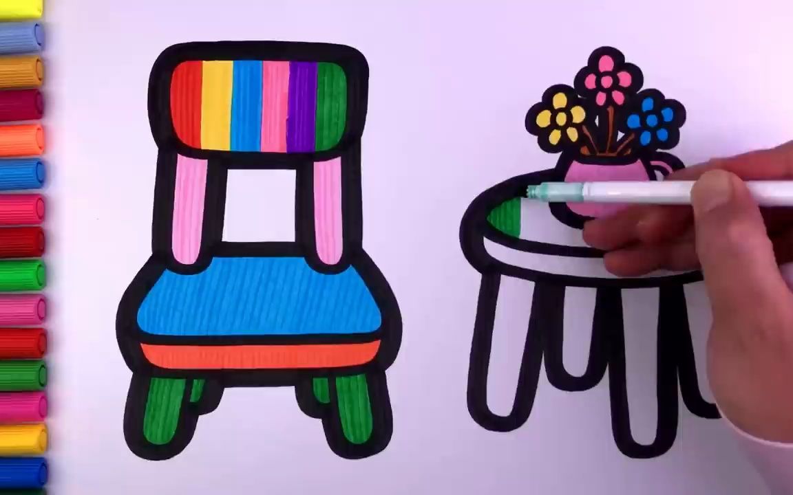 桌子椅子简笔画 凳子图片