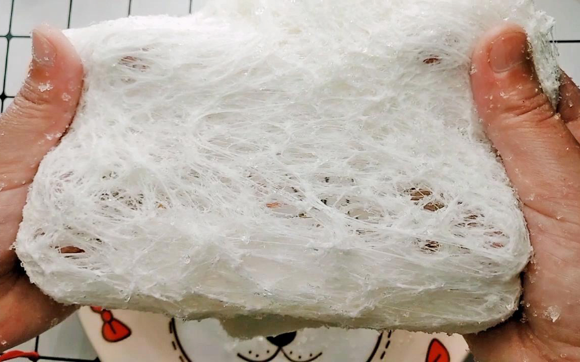无硼砂,无胶水,自制千丝泥史莱姆,不花钱在家就能diy,方法简单像龙须