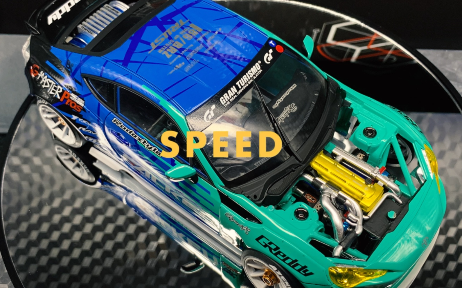 rc蚊车 青岛社1/24rocketbunny gt86 喷涂falken涂装,改造2jz发动机