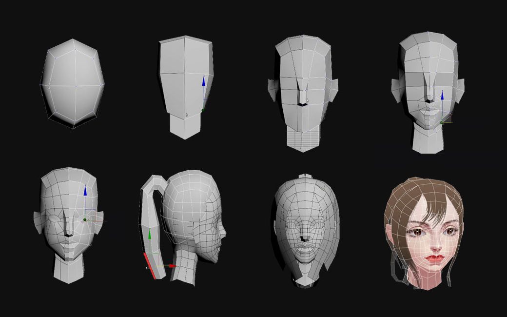 [图]【3dmax建模】从拉box开始教你们，如何制作人物模型，五官比例-头部布线-头发制作教程！