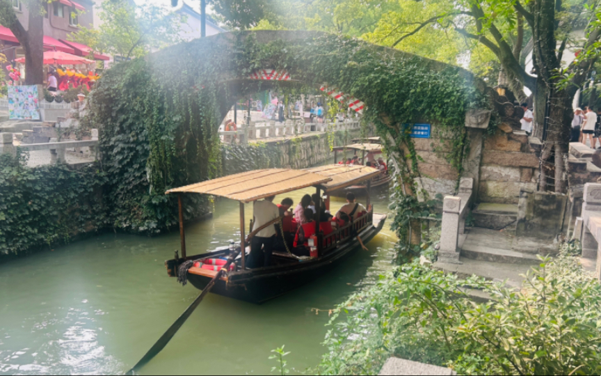 香溪河上船娘的歌声 苏州木渎古镇手摇船