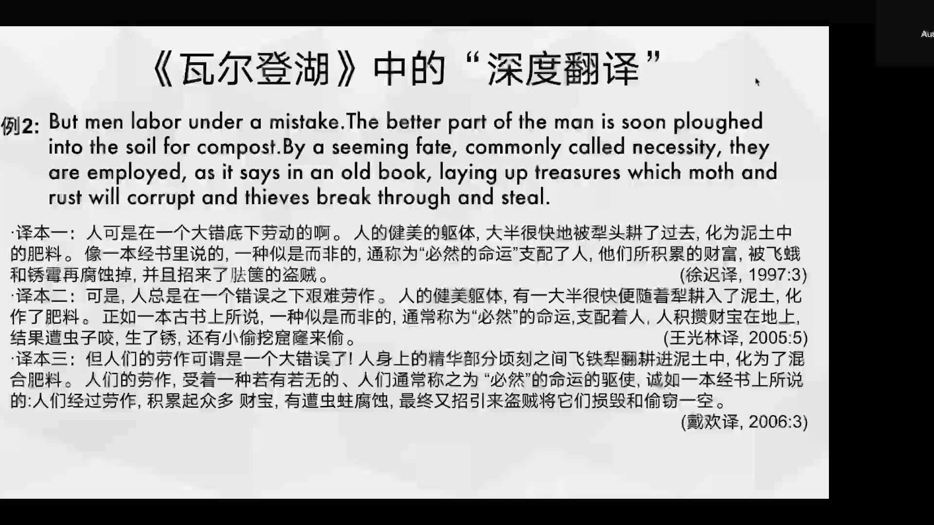 深度翻译视角下《瓦尔登湖》中的典故翻译 —以徐迟、王光林、戴欢的译本为例哔哩哔哩bilibili