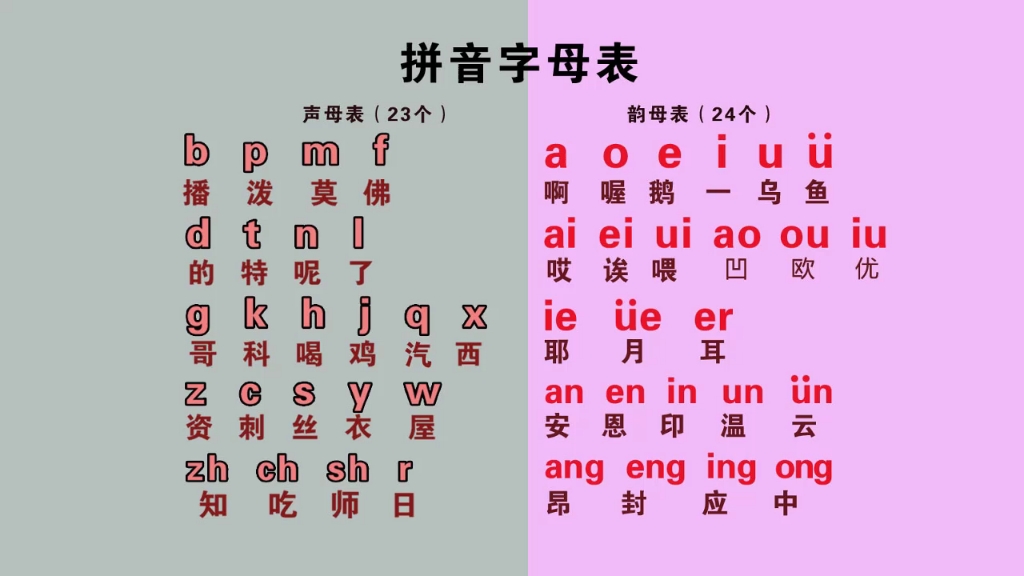 零基础汉语拼音字母表入门教学视频,韵母表,声母表,整体认读音