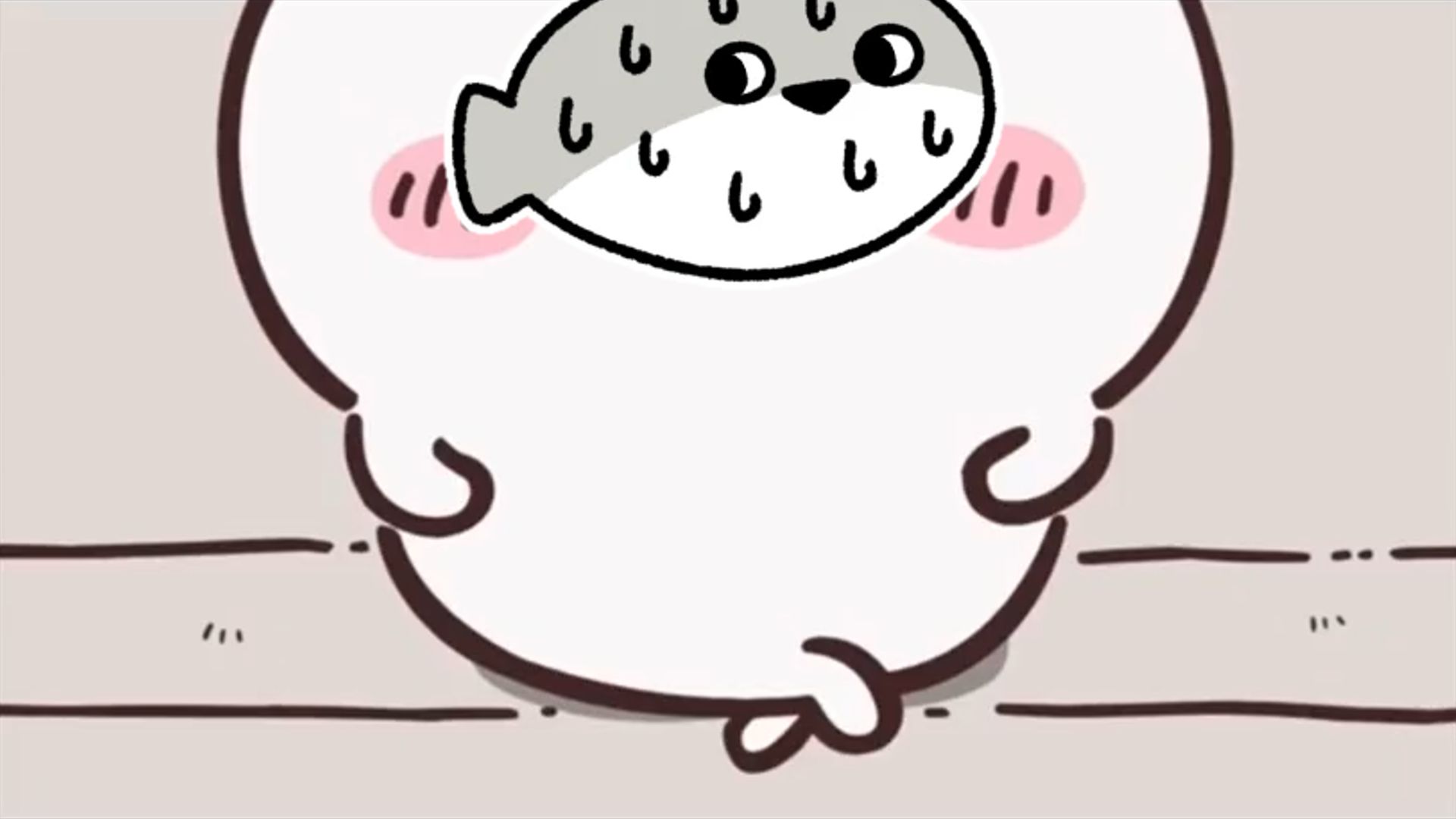 吉伊:跷二郎腿 小八:腿给你打断