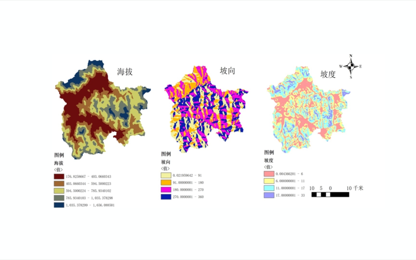 12ArcGIS海拔图、坡度图、坡向图制作及面积计算(重分类)哔哩哔哩bilibili