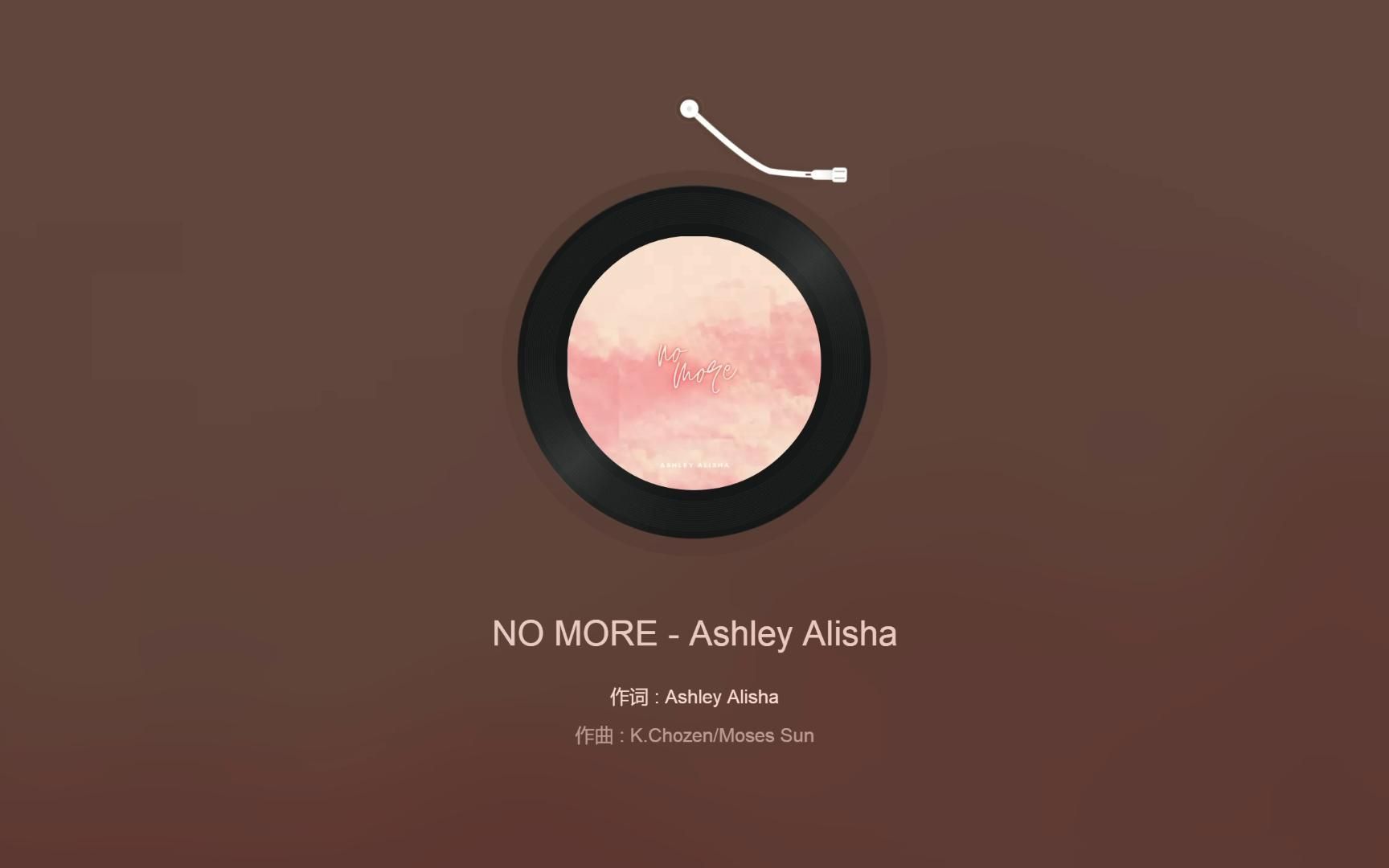 [图]日推歌单-《NO MORE - Ashley Alisha》