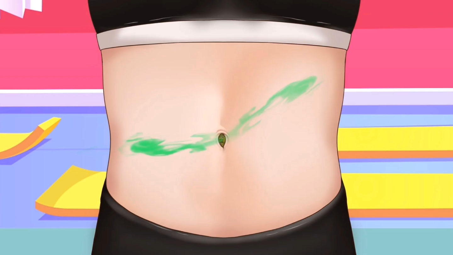 美女肚脐发臭护理解压动画