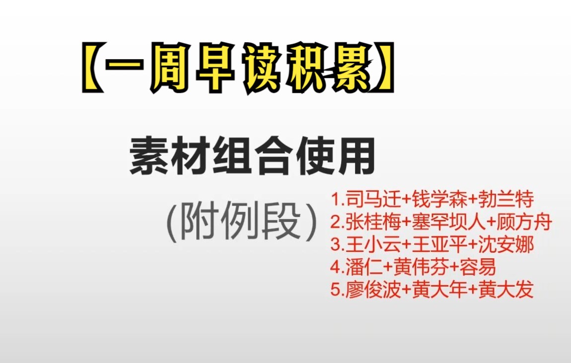 【一周早读积累】【高考语文】人物素材组合使用(1)哔哩哔哩bilibili