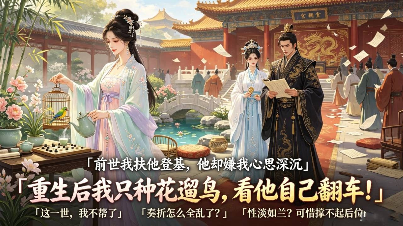 【一口气听完】重生后夫君登基嫌我深沉立堂妹为后，我不再献策只种花遛鸟，看他江山坐不坐得稳！