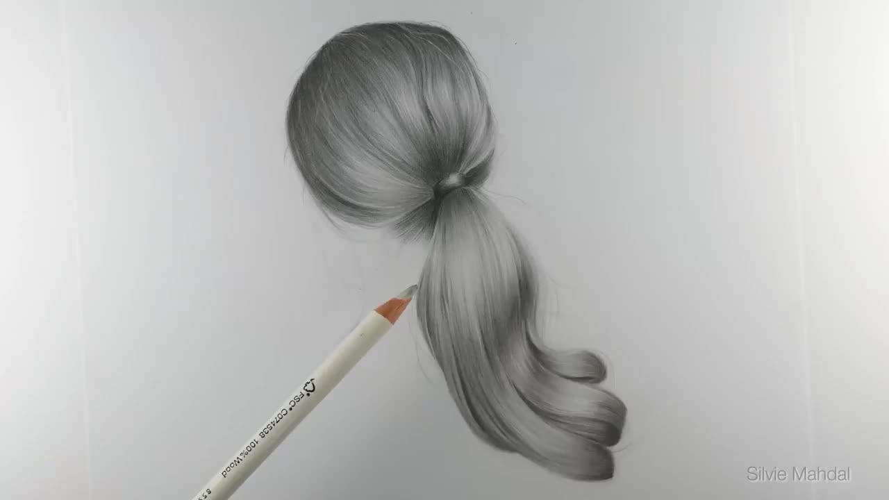 【手绘】教你如何用铅笔画逼真的头发 #10