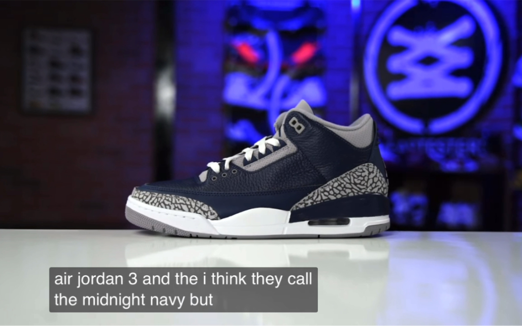 Weartester  Jordan 3代 Midnight Navy|海军蓝|乔治城配色 提前开箱!!!哔哩哔哩bilibili