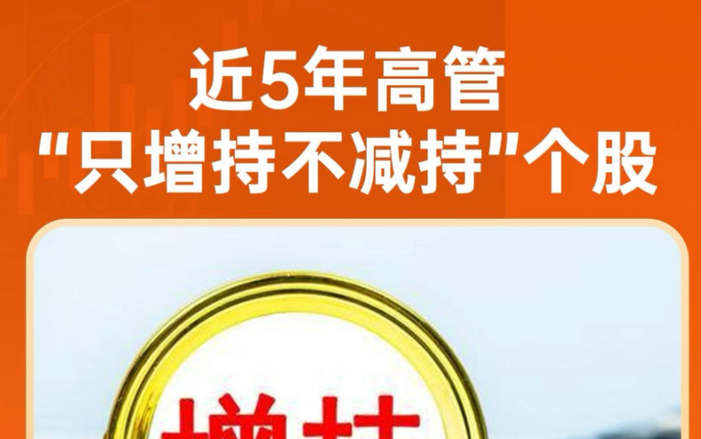 近5年高管“只增持不减持”个股名单哔哩哔哩bilibili