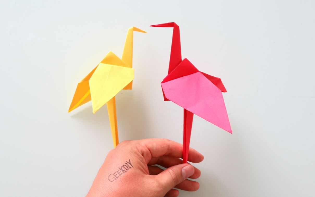 活动作品优雅迷人的火烈鸟折纸看一遍就可以学会手工折纸大全