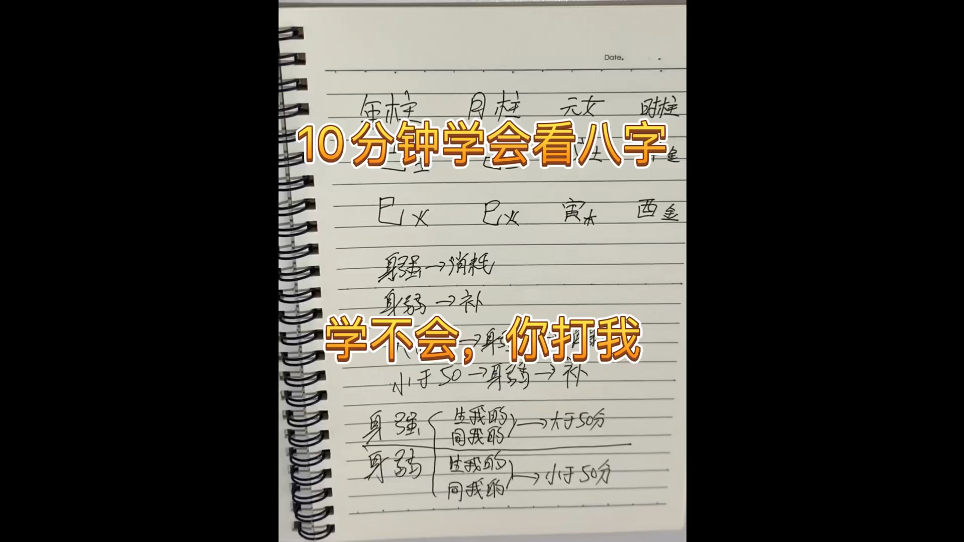 一张图看懂自己的八字,四柱八字具体应该怎么看,教你学会看八字哔哩哔哩bilibili