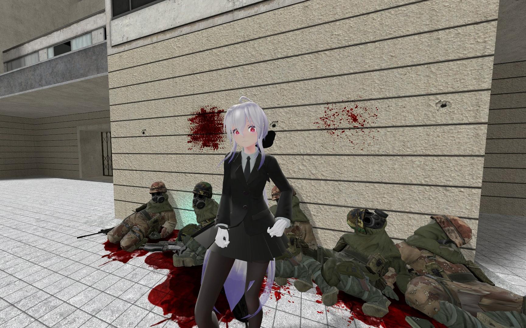 【gmod】白毛红瞳黑丝 单人清房训练_单机游戏热门视频