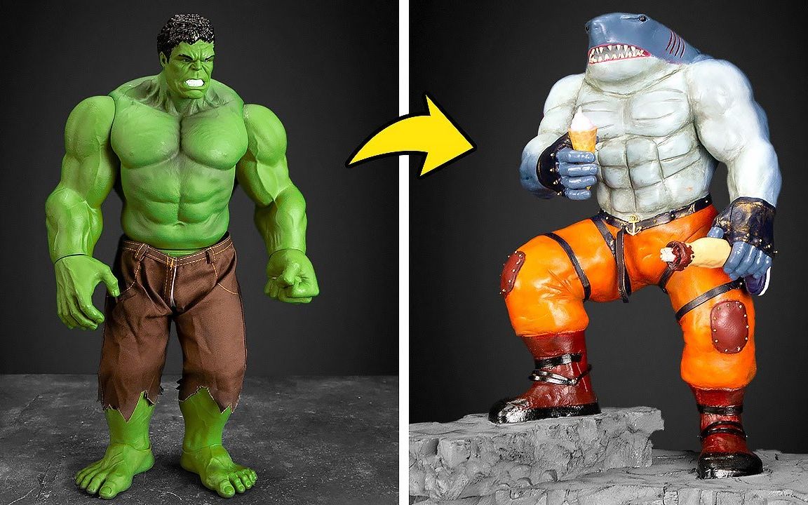 你见过如此心灵手巧的猛男吗?将绿巨人改造成鲨鱼王,过程很劲爆