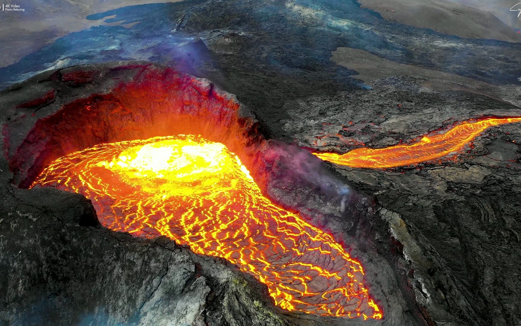 【4k】飞越火山 真实的火山喷发过程