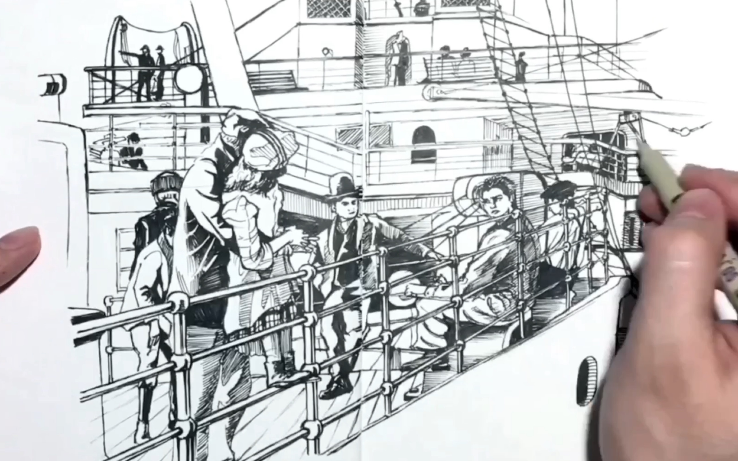 泰坦尼克号画画画面图片