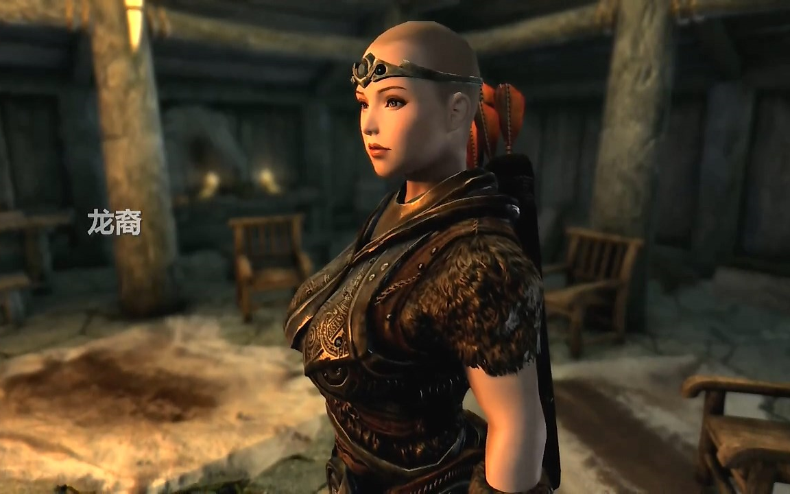 【60帧】上古卷轴5:龙爪龙石龙裔,身高180体重80kg的女勇士.