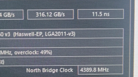 这内存延迟咋样 2133超频2933电压随便给1.325 cpu是1660v3倍频4.5 r频4.4电压1.246主板华擎x99太极