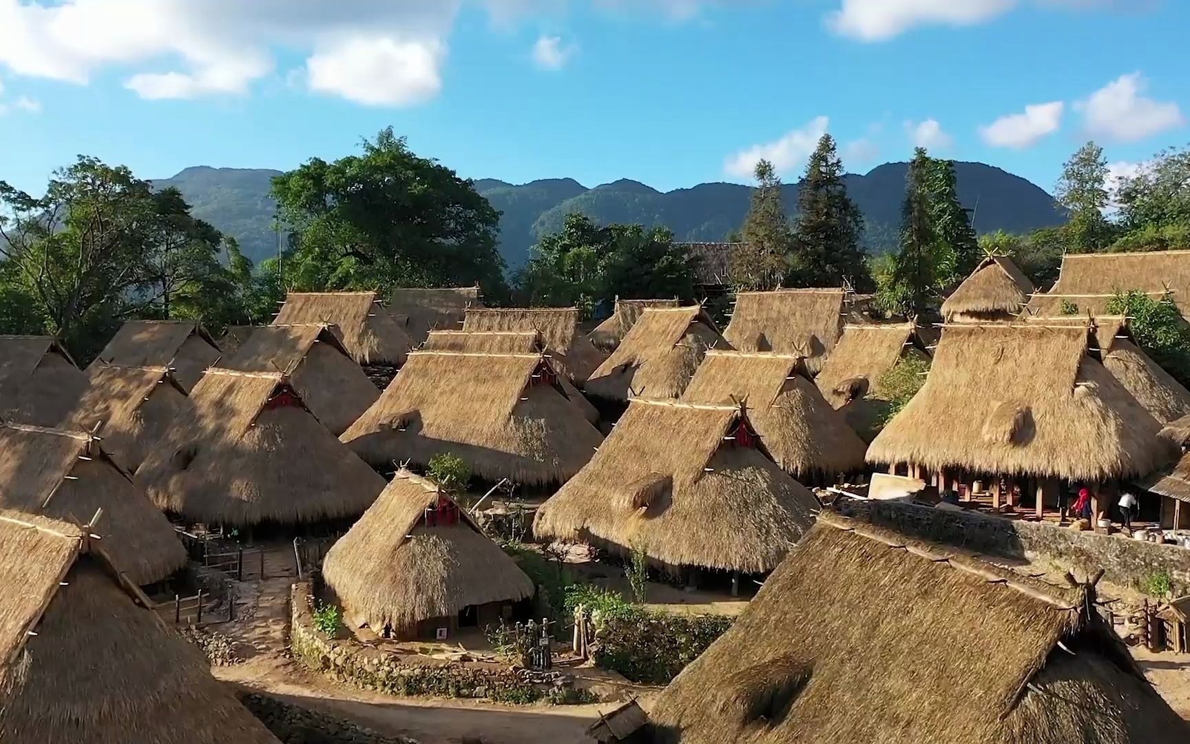 云南深山一村庄,家家户户住茅草房,没有一砖一瓦,简直世外桃源