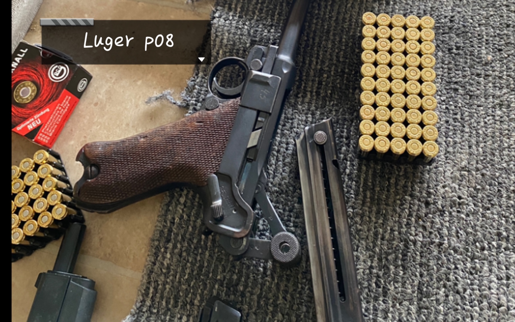 二战德国军官的宝物 艺术品版的鲁格p08手枪 靶场实拍 luger p08