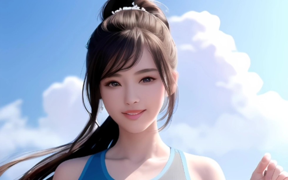 【ai绘画-转】运动的阳光少女,壁纸精选,有底片哦!