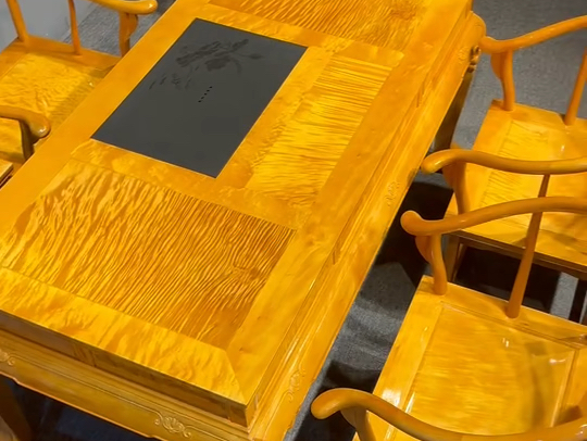 金丝楠大叶楠泡茶桌精品满水波158/78/78 七件套