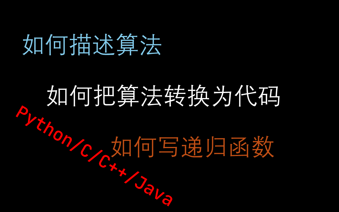 如何描述算法,如何将算法转换为代码,如何写递归函数  Python/Java/C/C++哔哩哔哩bilibili