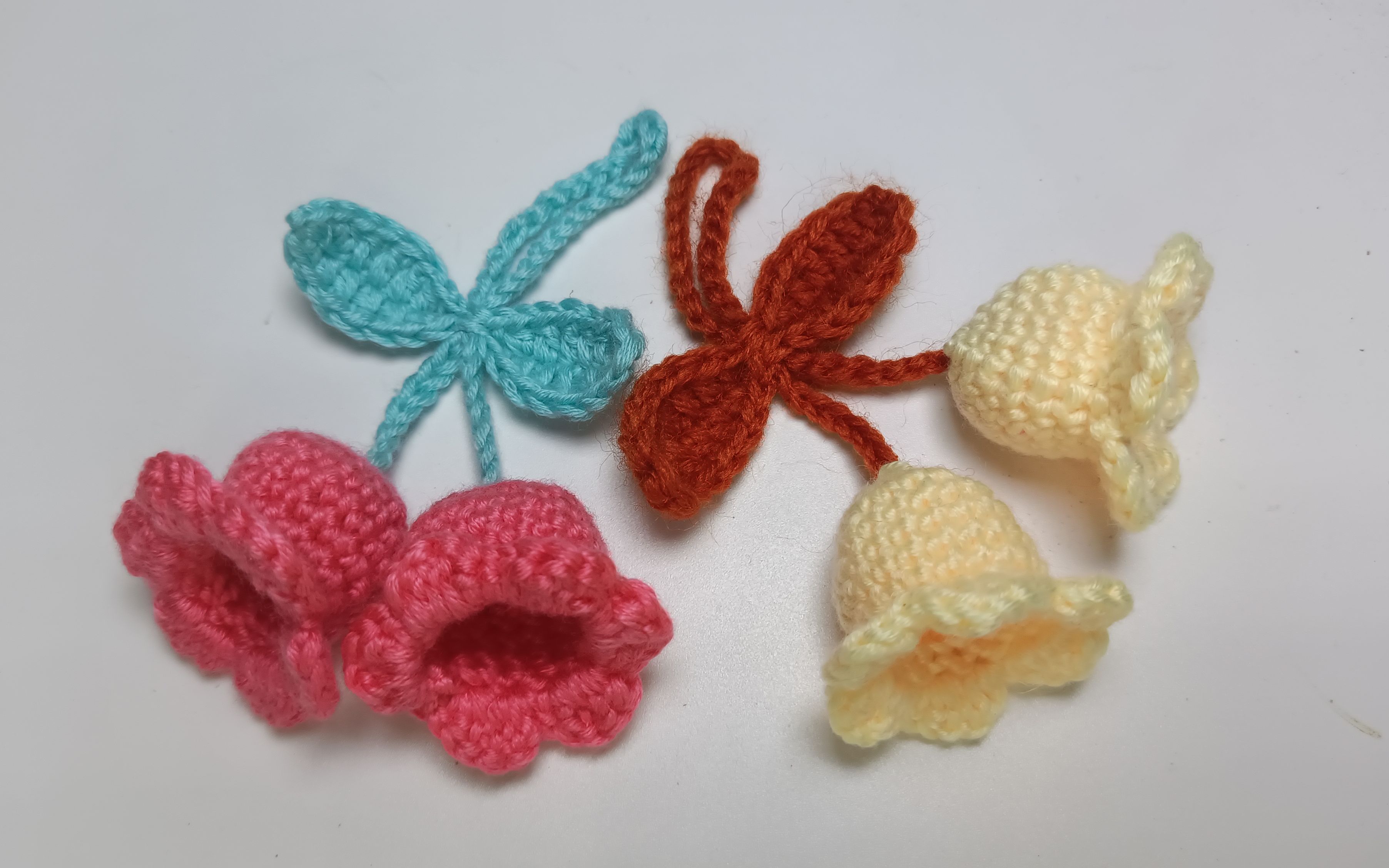 钩针风铃花装饰挂件,可爱,漂亮拥有美好寓意,新手也能轻松学会