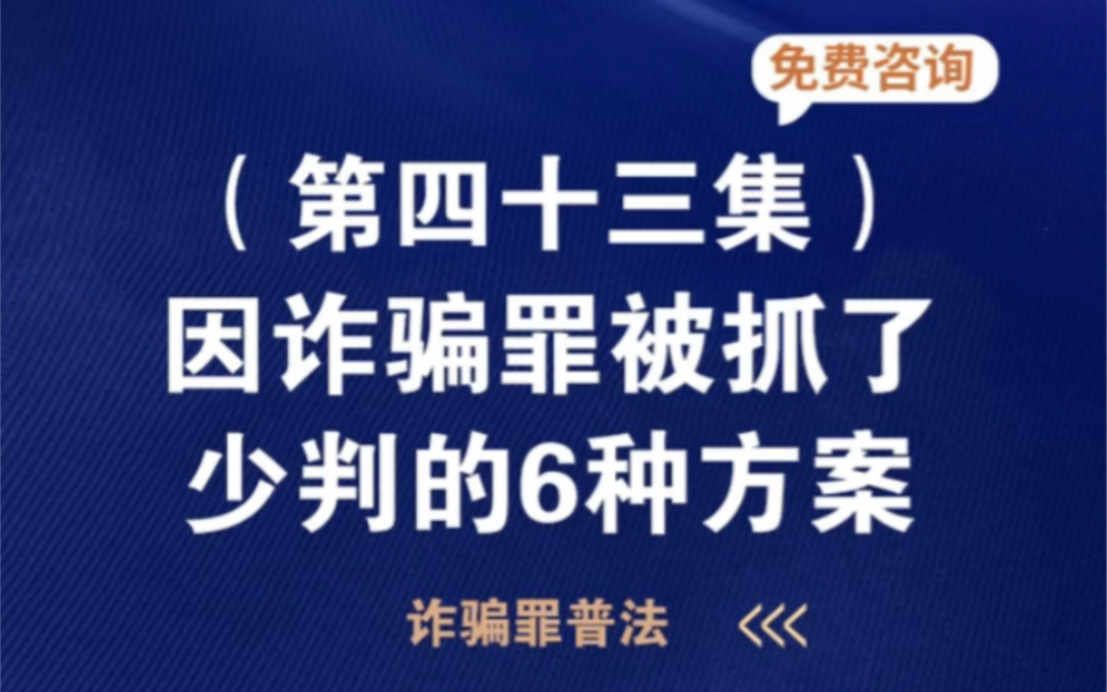 诈骗罪被抓少判刑的六种方案哔哩哔哩bilibili