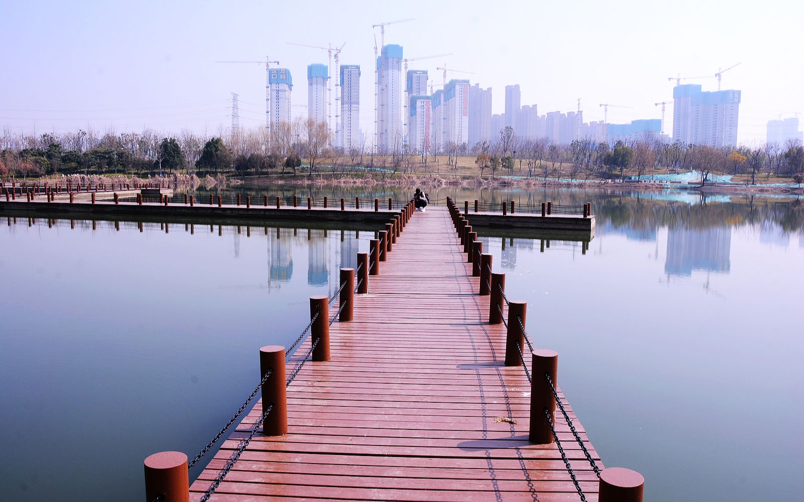 【原创】湖上栈桥 — 武汉竹叶海公园景观〔摄录剪辑