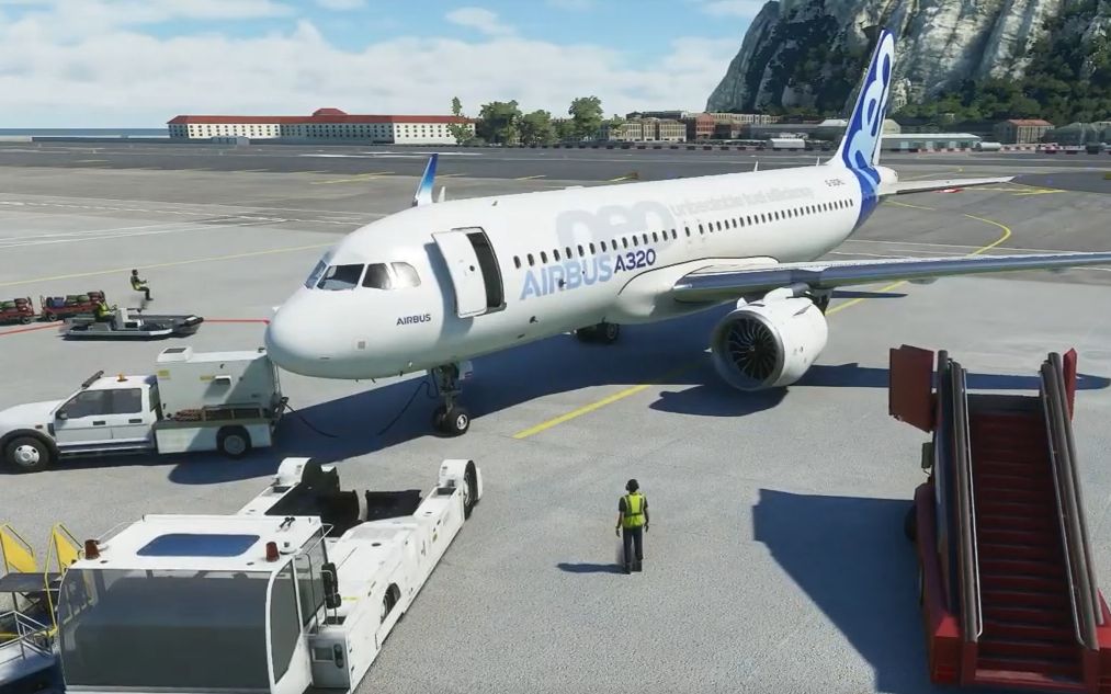 微软模拟飞行2020a320neo直布罗陀马略卡岛完整飞行