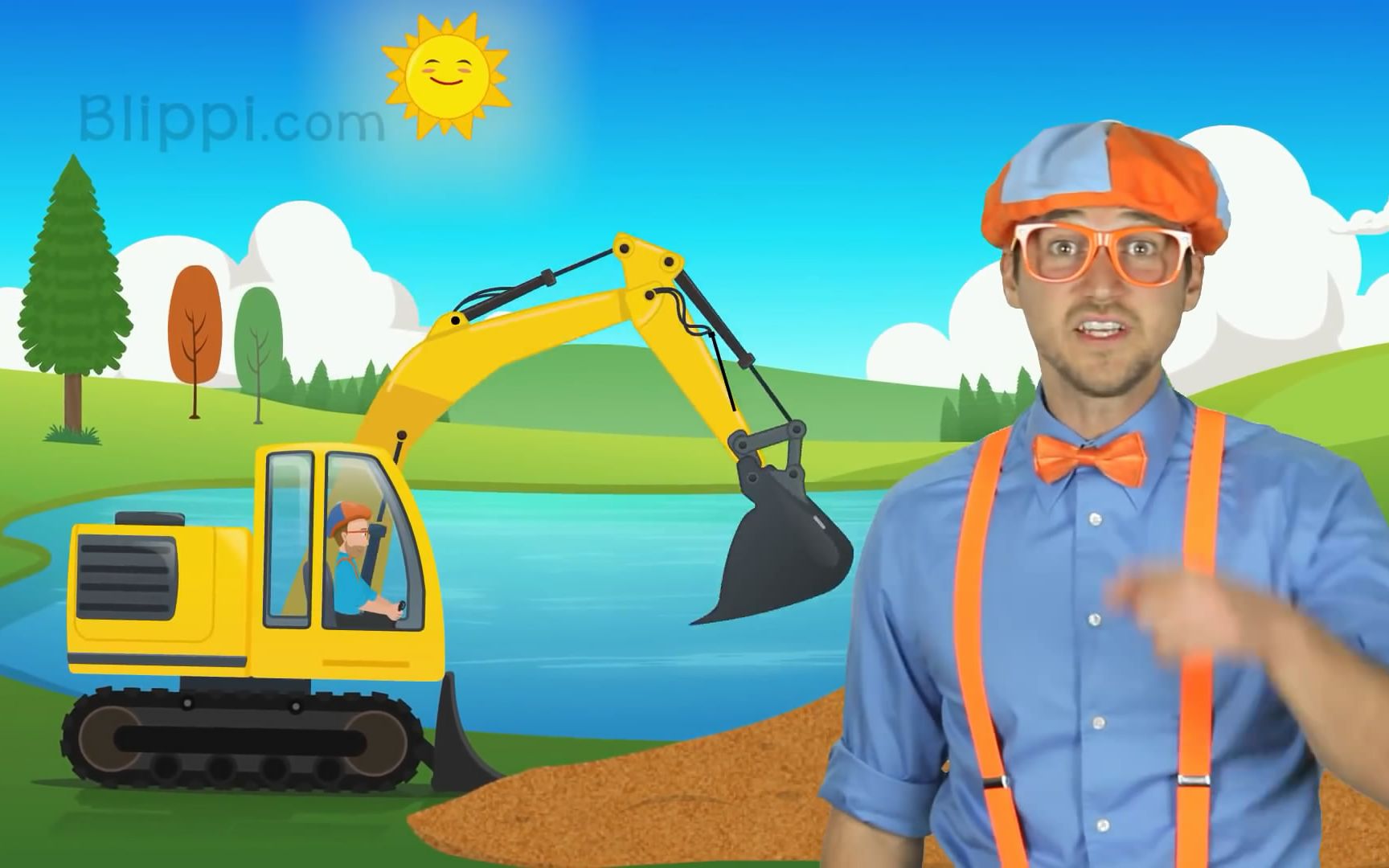 【挖掘机之歌】Construction Vehicles for Kids with Blippi - The Excavator Song ...