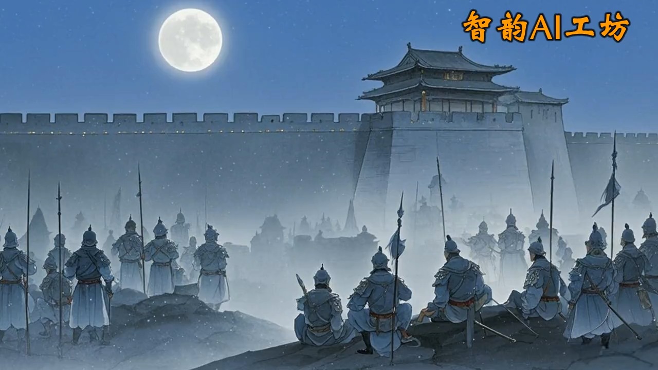 夜上受降城闻笛插画图片