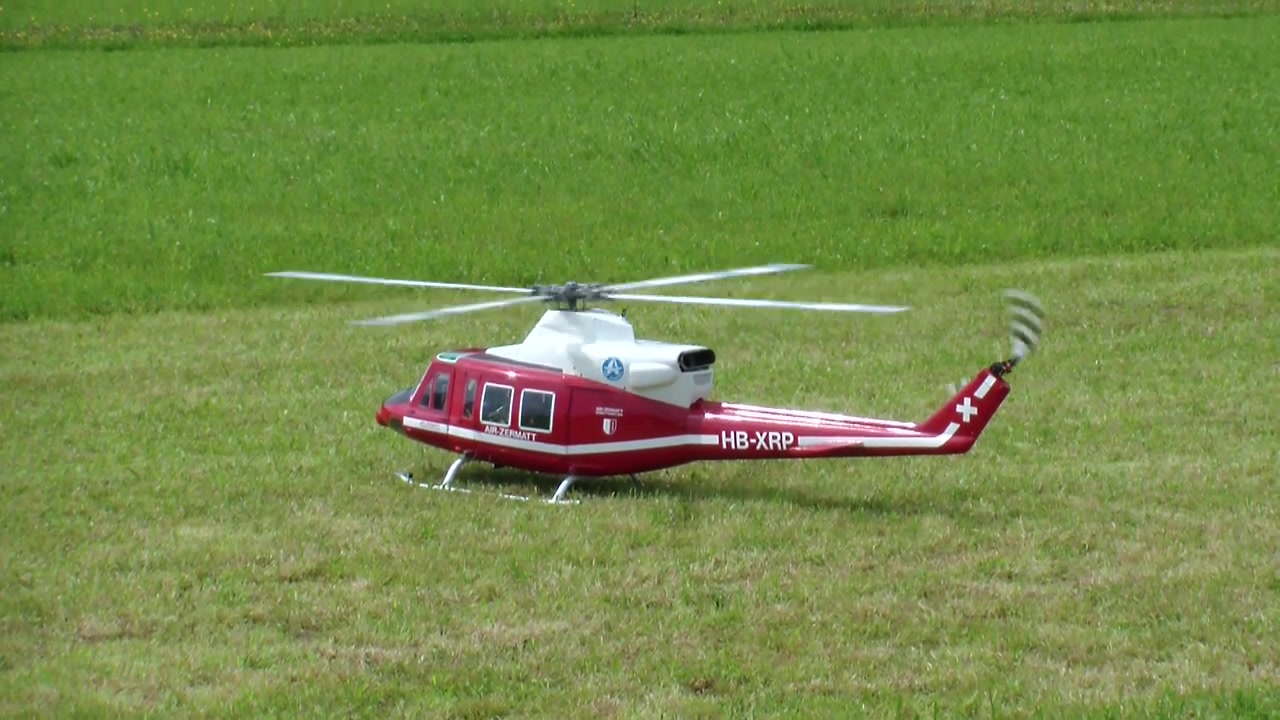 贝尔 412 双休伊发动机 rc 涡轮比例模型直升机 air zermatt