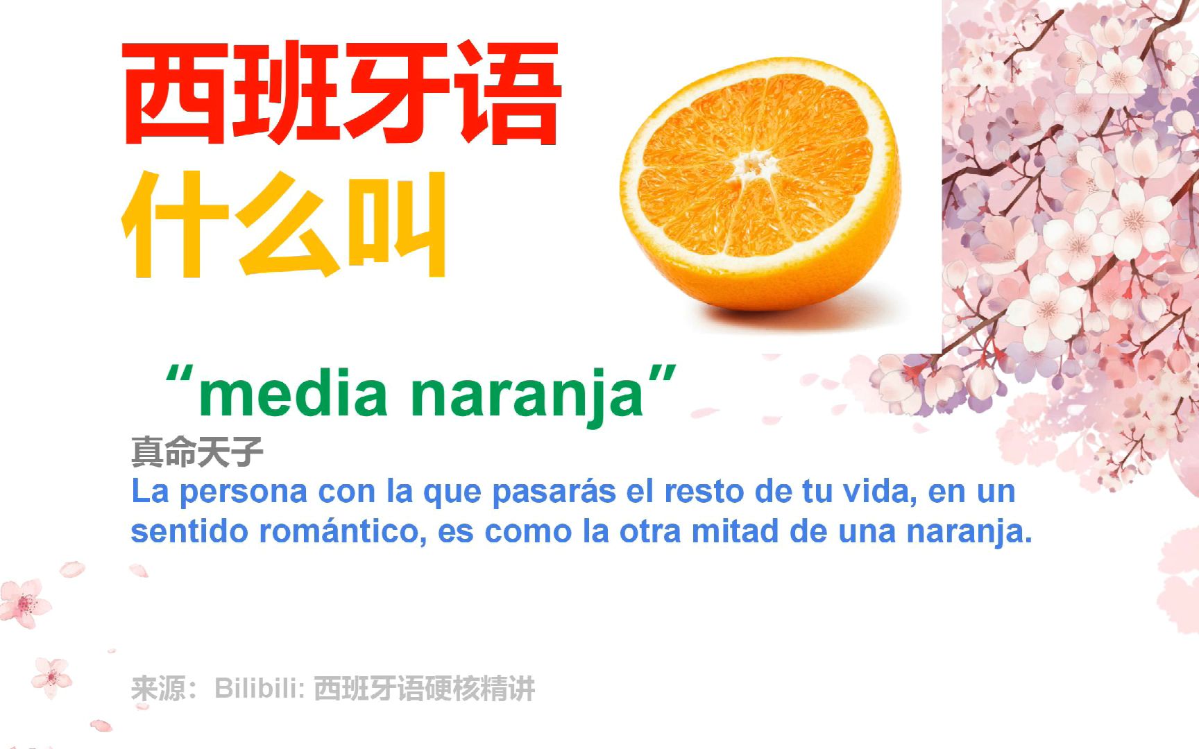 【西班牙语】"media naranja"表示什么意思?