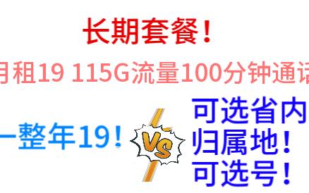 长期套餐!19 115G流量100分钟通话!一整年19 VS 可选省内归属地!可选号!电信强盛卡&电信云冬卡!江西的朋友不要错过哦~哔哩哔哩bilibili